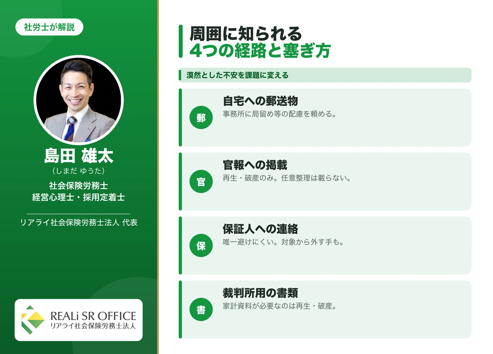 債務整理が周囲に知られる経路と防ぎ方