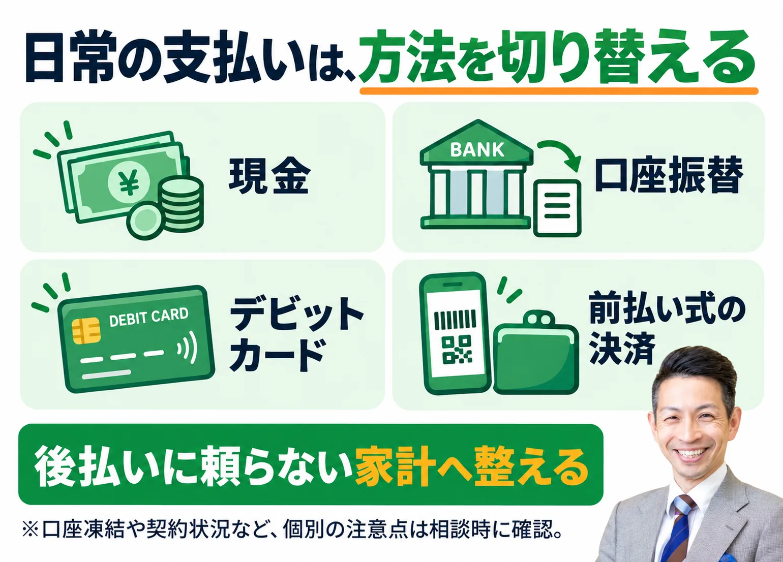 日常の支払い方法の切り替え先
