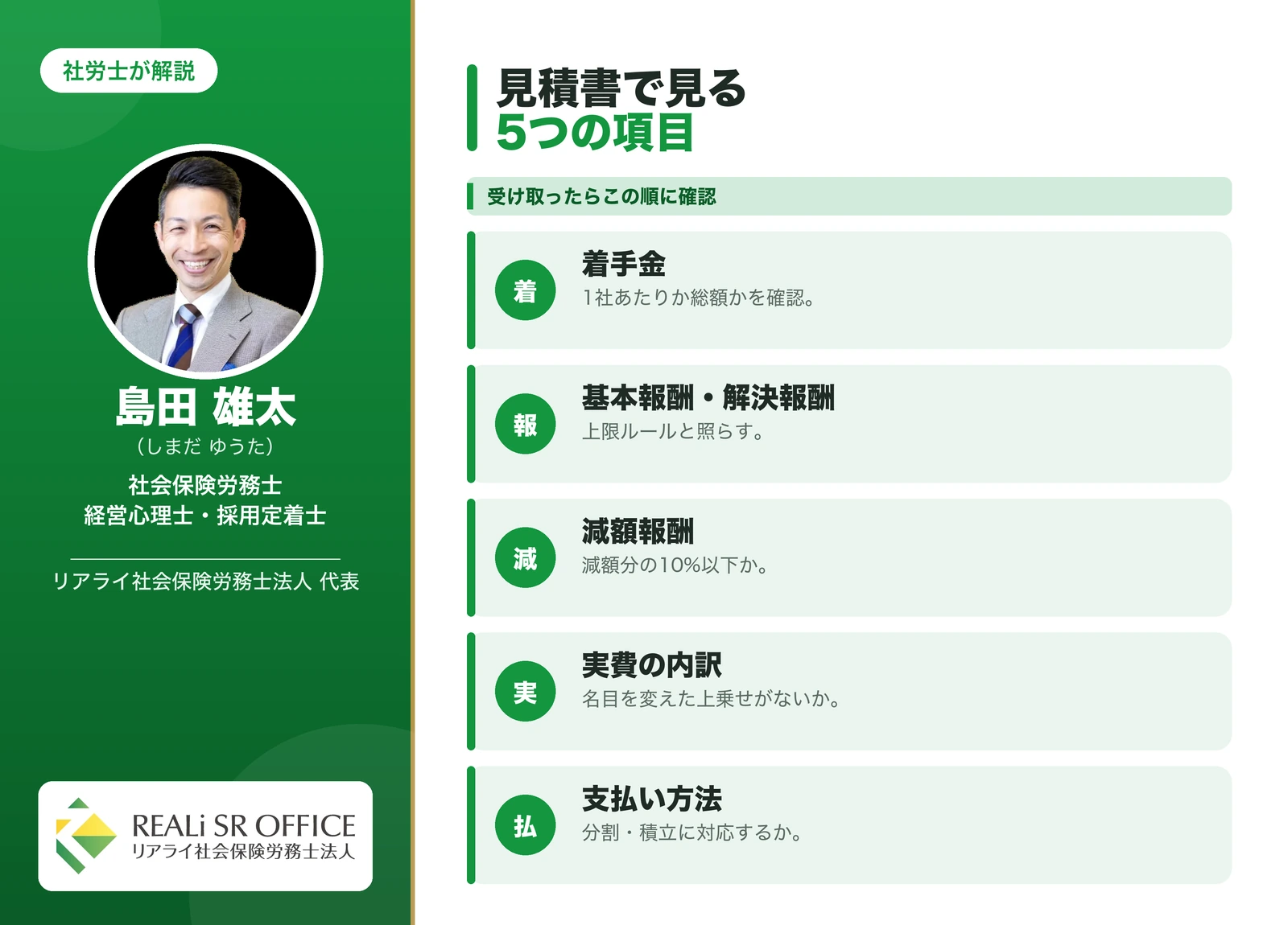 債務整理の見積書でチェックする5項目
