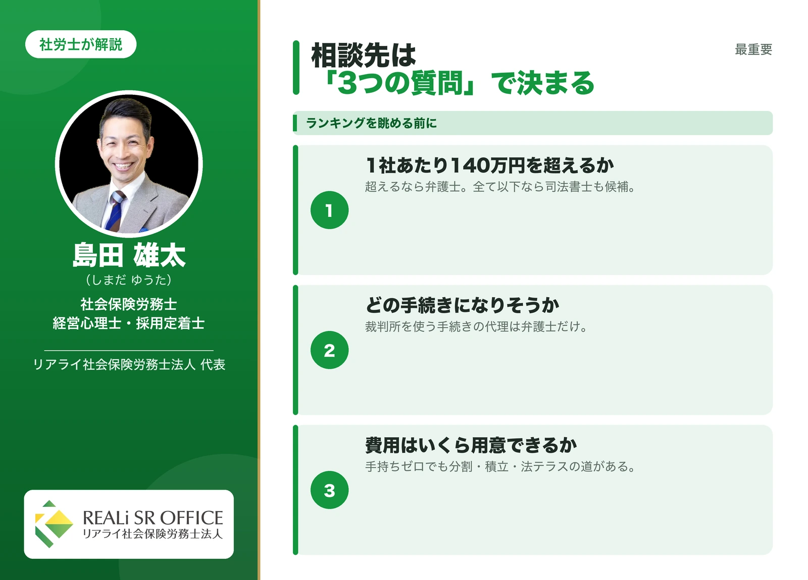 債務整理の相談先を決める3つの質問