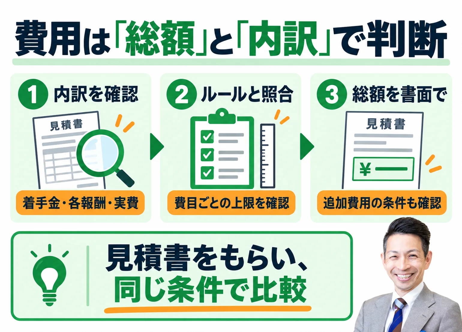 費用は総額と内訳で判断する手順